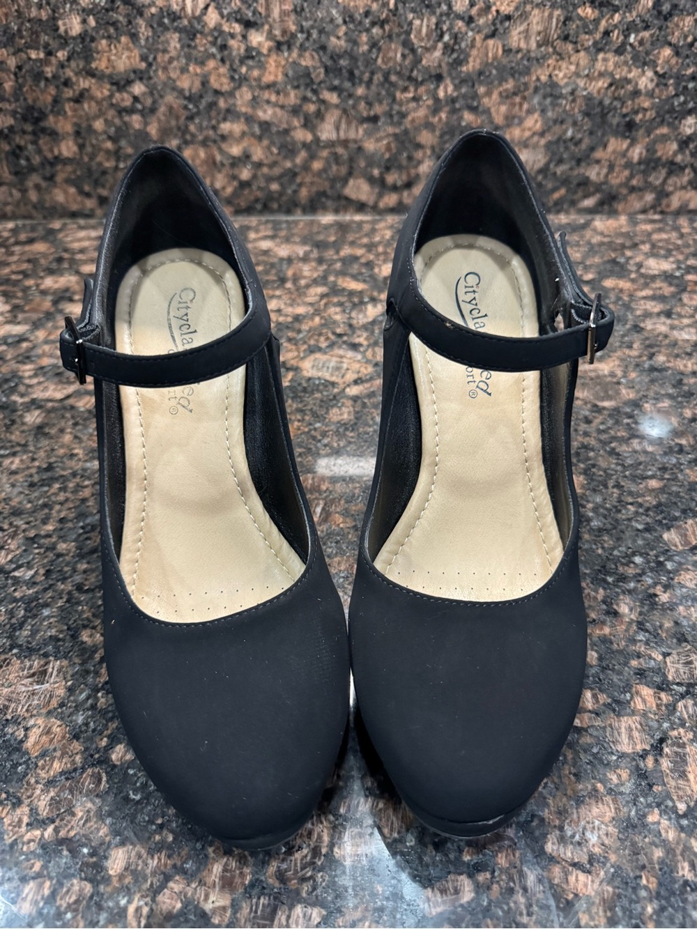 Cityclassified Black Mary Jane Platform Heels Size 8.5